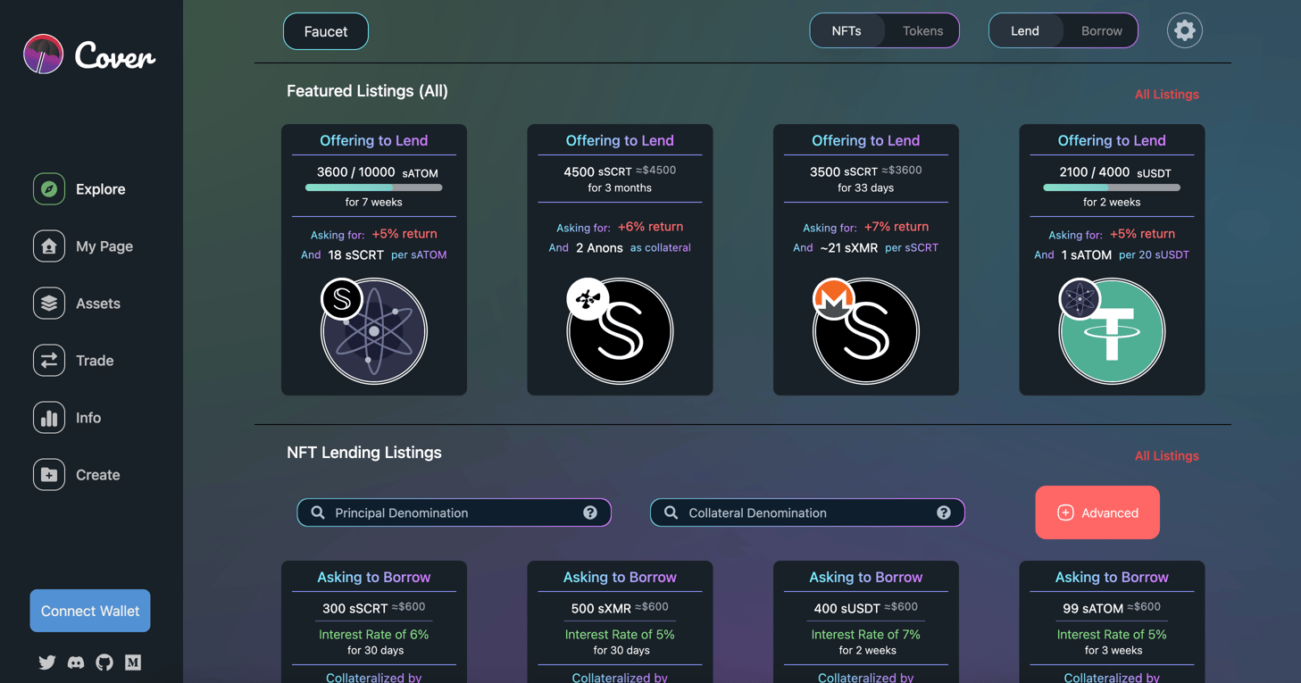 Cover dApp Screenshot 1