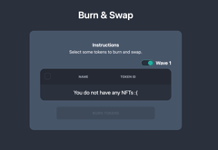 Stargaze Burn & Swap dApp